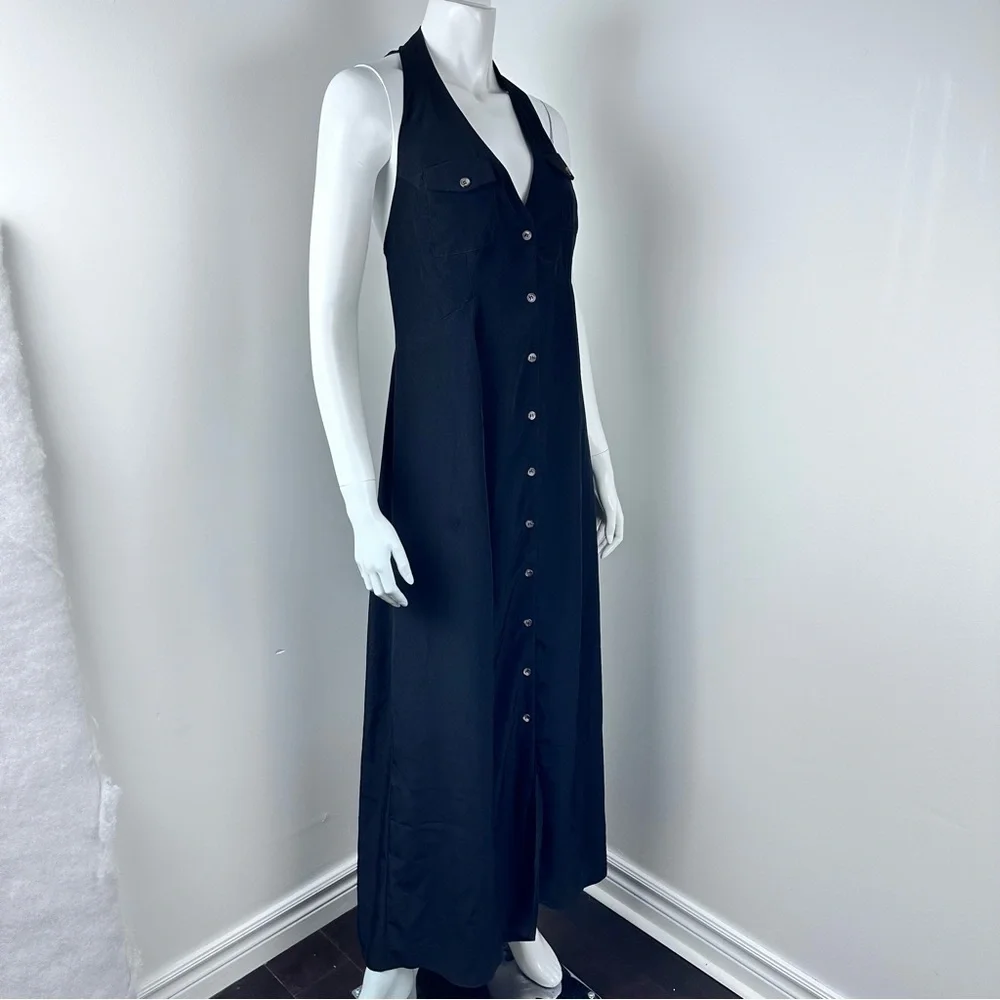 ASOS Halter Button-Front Maxi Dress Size 8 - Picture 6 of 10